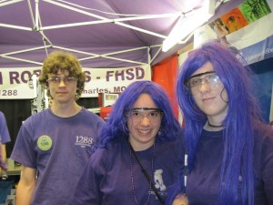 Raven Robotics team members wear purple from head to toe